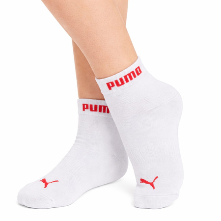 Șosete până la gleznă din bumbac, Puma, set de 3 perechi, roz/roșu/alb
