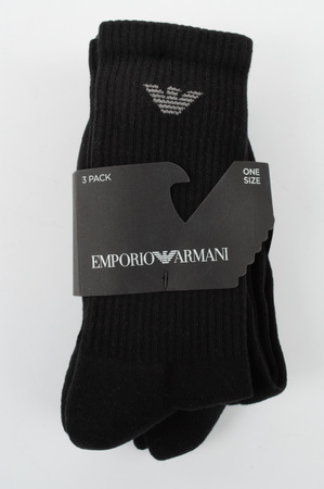 Șosete Emporio Armani Calza din bumbac pentru bărbați, negre, set de 3