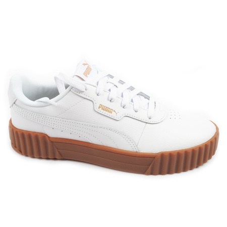 Teniși din piele Puma Carina 3.0 pentru femei, de culoare albă, la modă