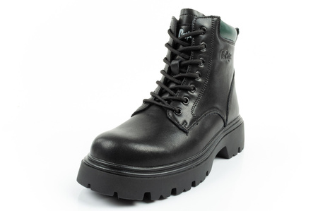 Ghete Lee Cooper, ghete de damă până la gleznă, ghete din piele cu șireturi izolate