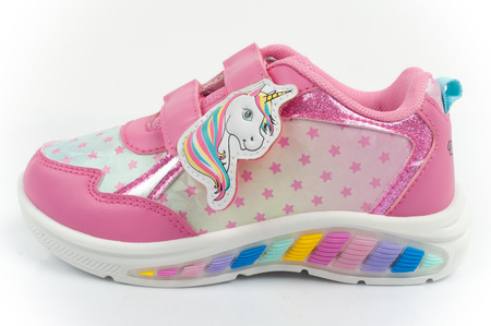 Pantofi sport pentru copii [LE000225] LED unicorn magic, roz.