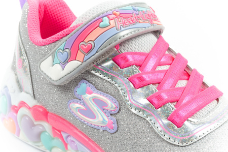 Pantofi sport Skechers S Lights LED cu velcro pentru fete, gri