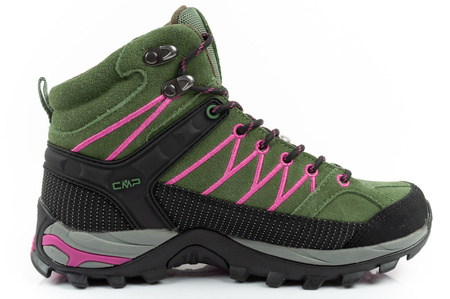 Pantofi de drumeție din piele pentru femei CMP Rigel, durabili, impermeabili, peste gleznă, verzi