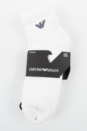 Șosete Emporio Armani Calza pentru bărbați, bumbac alb, set de 3