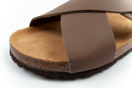 Pantofi sport Bio Bio pentru bărbați, Șlapi conturați, Piele naturală, Maro