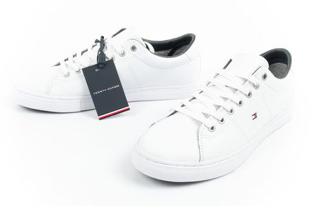 Pantofi sport Tommy Hilfiger Essential pentru bărbați, adidași confortabili din piele, albi