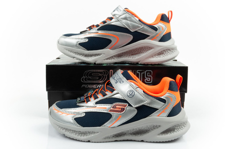 Teniși Skechers Glow Strider LED pentru copii, argintii, pentru băieți