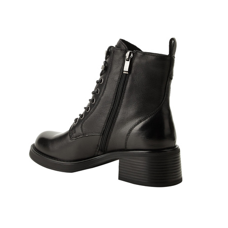 Ghete de damă Lee Cooper, negre, cu fermoar, din piele naturală
