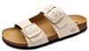 Sandale damă Bio Bio, model slip-on, piele naturală, bej