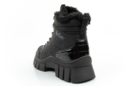 Pantofi de drumeție de iarnă Lee Cooper pentru femei, izolați, negri, cu talpă înaltă