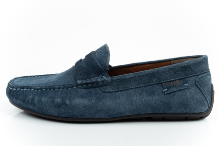 Pantofi Wrangler pentru bărbați, Mocasini Maifield Suede, Piele naturală, Bleumarin
