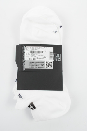 Șosete până la gleznă din bumbac Emporio Armani Calza, albe, confortabile, set de 3