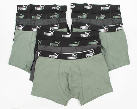 Boxeri Puma pentru bărbați, pachet de 9 bucăți, negri, gri, kaki, bumbac confortabil