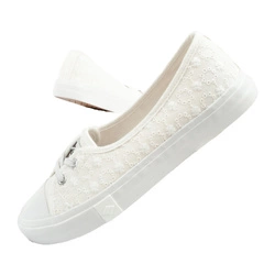 Lee Cooper Schuhe Sneaker Ballerina weiß bestickt Slip-on bequem 