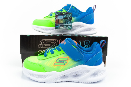 Pantofi sport Skechers S Lights pentru copii, băieți, cu lumină, confortabili, cu LED, albaștri