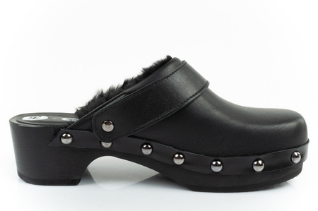 Saboți din piele Scholl Iconic [F307031004], negri.