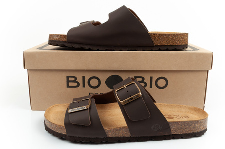 Pantofi sport Bio Bio pentru bărbați, Șlapi conturați, Piele naturală, Maro