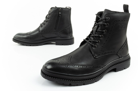 Ghete Chelsea Lee Cooper pentru bărbați, Ghete elegante din piele, negre