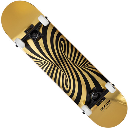 Skateboard Rocket Twisted Foli Gold 7.5" [RKT-COM-1555], multicolor.