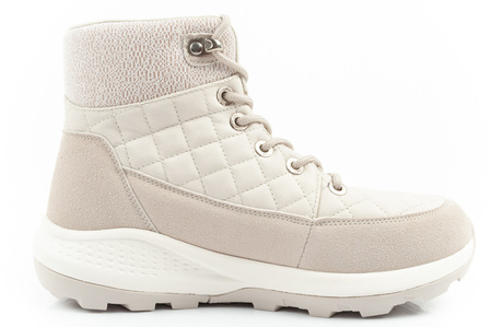 Pantofi de drumeție izolați Lee Cooper pentru femei, crem, piele ecologică