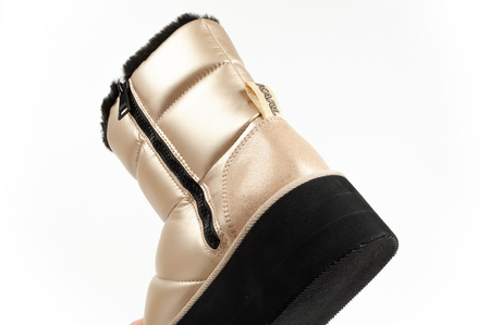 Ghete de zăpadă pentru femei Karl Lagerfeld Thermo cu blană aurie [KL48554 HGD]