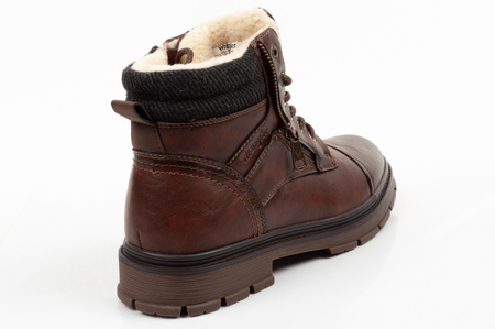 Ghete din piele Wrangler Gillen pentru bărbați, maro, izolate