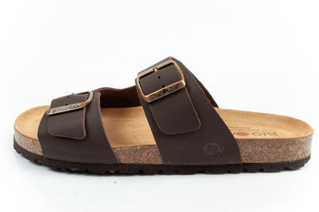 Pantofi sport Bio Bio pentru bărbați, Șlapi conturați, Piele naturală, Maro