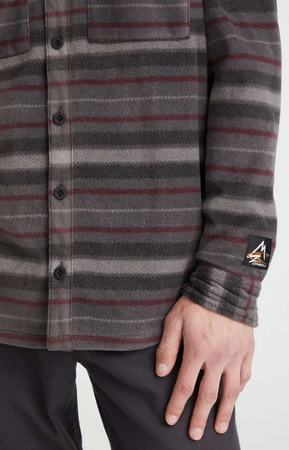 Cămașă O'Neill Utility Fleece pentru bărbați, gri cald, cu dungi