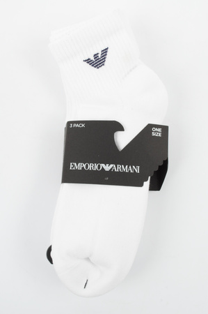 Șosete Emporio Armani Calza pentru bărbați, bumbac alb, set de 3