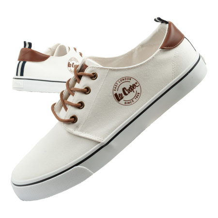 Teniși Lee Cooper pentru bărbați, albi la modă, confortabili