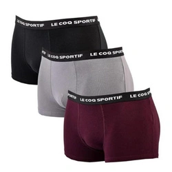 Le Coq Sportif boxeri chiloți bărbați set de 3 negru gri vișiniu
