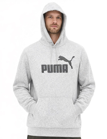 Hanorac gri Puma pentru bărbați, din bumbac, cu imprimeu cangur Hanorac tip pulover Puma.