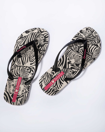 Flip-flops dama Ipanema Animal [83617 AY386], alb-negru.