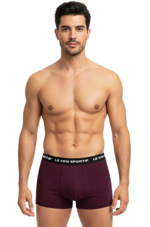 Le Coq Sportif boxeri chiloți bărbați set de 3 negru gri vișiniu