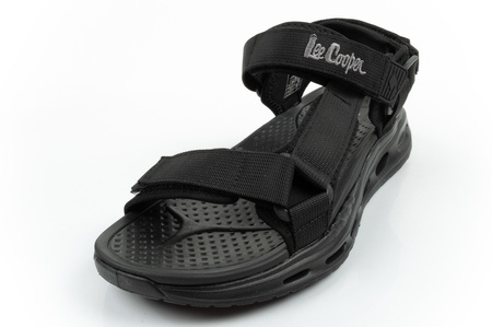 Sandale Lee Cooper pentru bărbați cu velcro, de vară, negre, ușoare