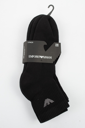Șosete Emporio Armani Calza din bumbac pentru bărbați, negre, set de 3