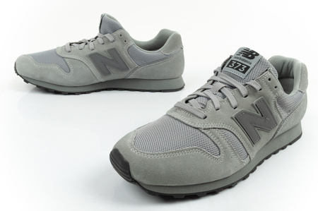 Pantofi sport New Balance 373 pentru bărbați, piele gri la modă și piele întoarsă