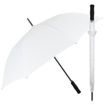 Umbrelă lungă Perletti XL 122 cm, albă, rezistentă la vânt, automată