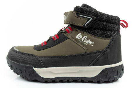 Ghete de zăpadă Lee Cooper pentru copii, căptușite cu velcro, izolate, kaki la modă