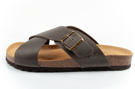 Pantofi sport Bio Bio pentru bărbați, Șlapi conturați, Piele naturală, Maro