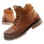 Ghete Chelsea Wrangler Yuma pentru bărbați, Ghete elegante din piele, Maro, Alb