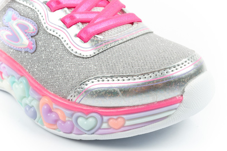 Pantofi sport Skechers S Lights LED cu velcro pentru fete, gri