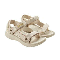 Sandale Lee Cooper pentru femei cu velcro pentru plajă de vară, bej deschis și crem