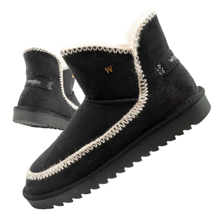 Ghete de iarnă Wrangler Elsa, izolate, confortabile, la modă, negre