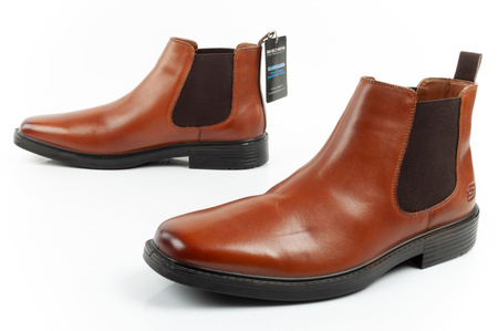 Ghete Chelsea Skechers pentru bărbați Miller-Boris Elegant Leather, maro