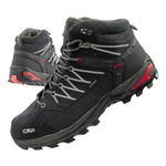 Pantofi de drumeție din piele pentru bărbați CMP Rigel, durabili, impermeabili, peste gleznă, gri