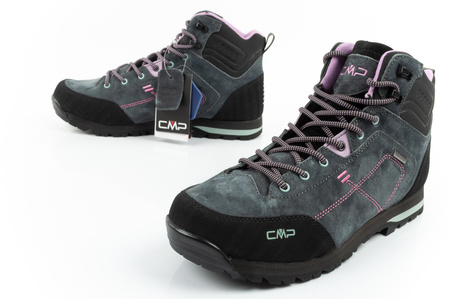 Ghete de drumeție din piele pentru femei CMP Alcor, durabile, impermeabile, peste gleznă, gri