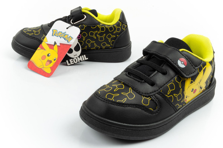 Pantofi sport pentru copii Leomil, adidași ușori Pokemon cu velcro, negri