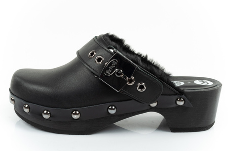 Saboți din piele Scholl Iconic [F307031004], negri.