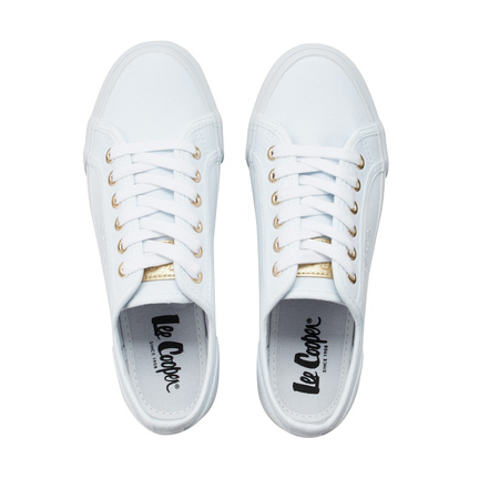Teniși Lee Cooper pentru femei - Teniși eleganți din material textil alb
